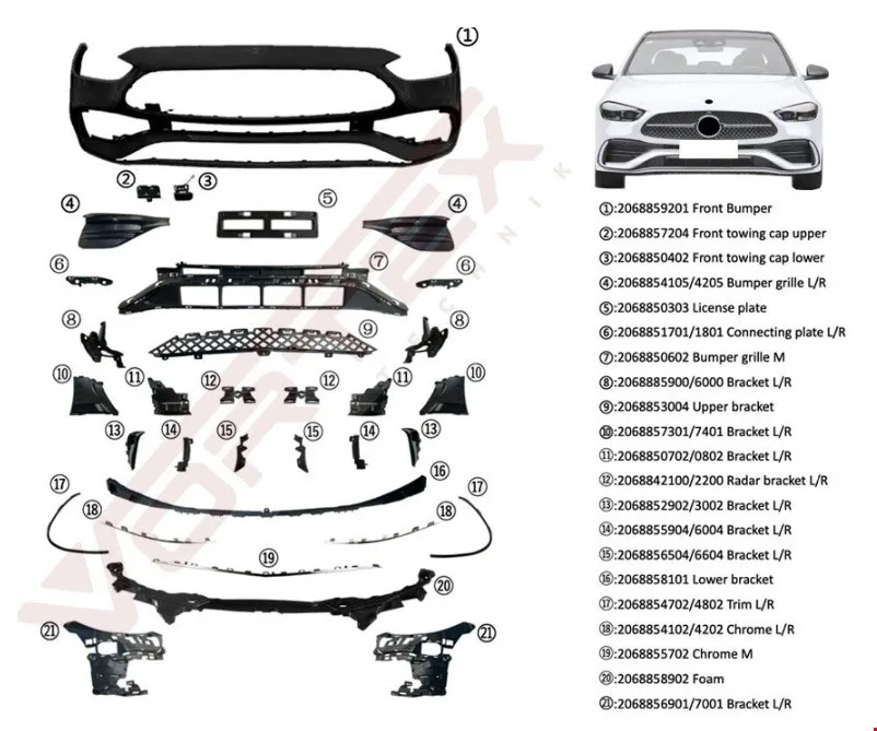 MERCEDES – ÖN TAMPON SET AMG (PANJUR HARİÇ) W206 2021-